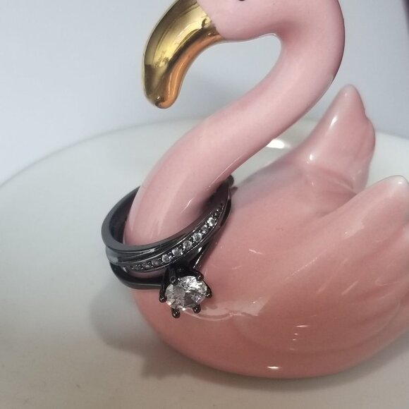 Joanie  Ring 1k CZ Solitaire Engagment Ring - Black Gold - NEW SIZES - Picture 7 of 7